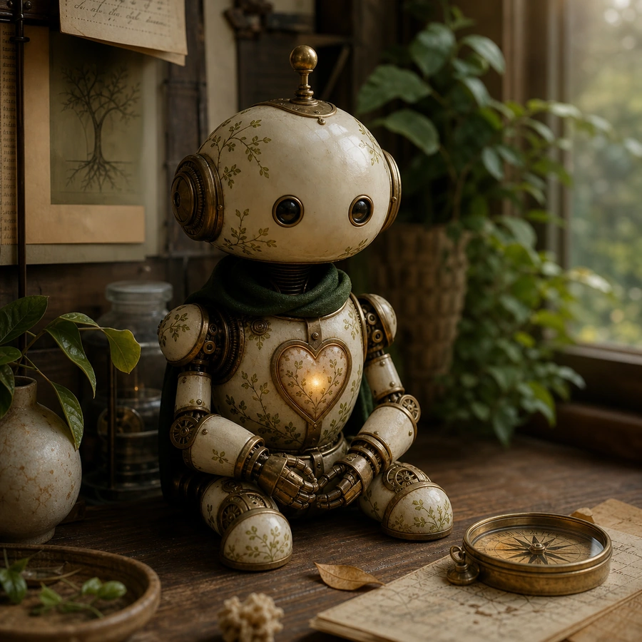 胸にハートの光を持つ、Lovely Robo Labの小さな案内役